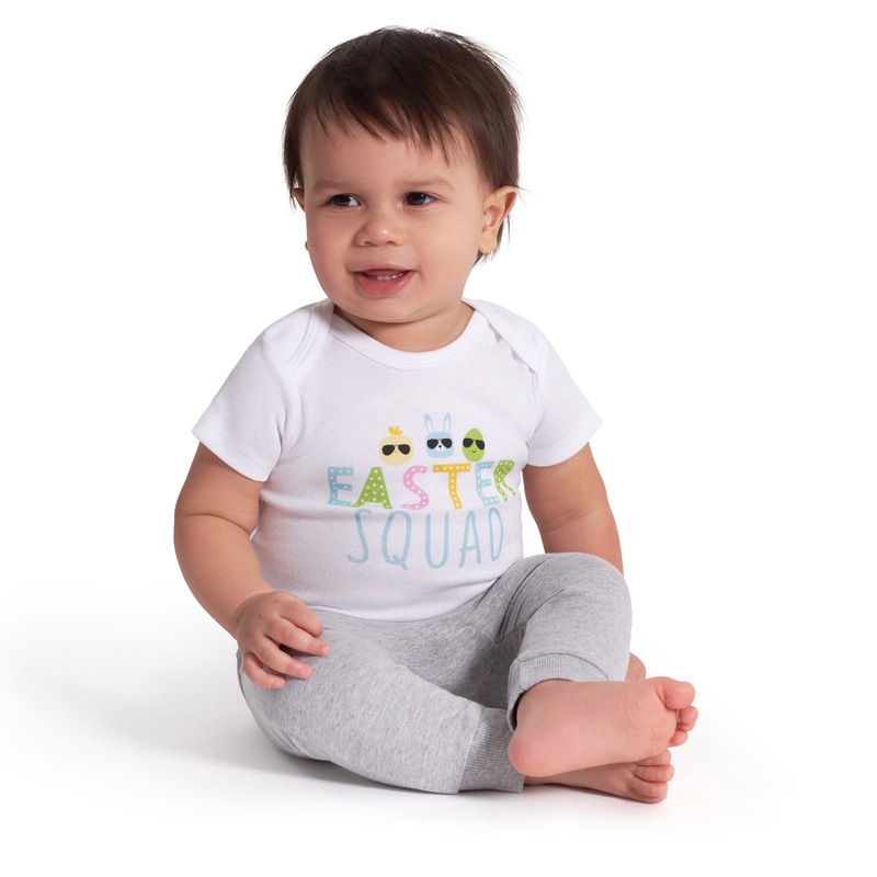 Baby Neutral “Easter Squad” Short Sleeve Onesies Bodysuit