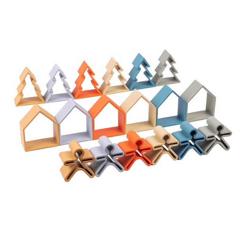 Silicone Kids Houses & Trees 6 Pack Nature