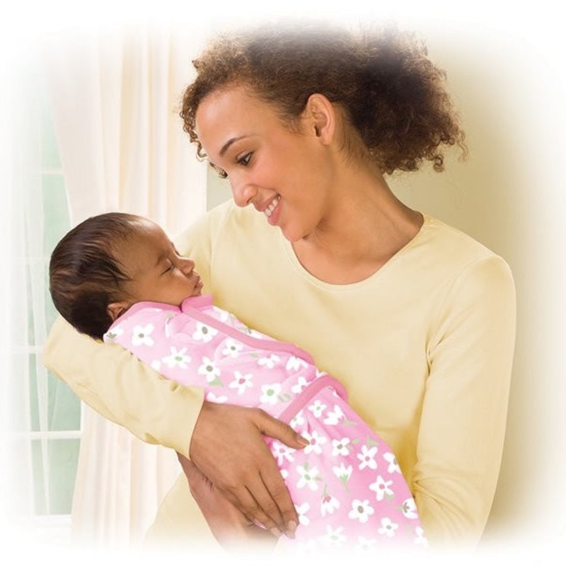 Summer Infant 2-Pack Microfleece Swaddleme, Small – Meadow Pink