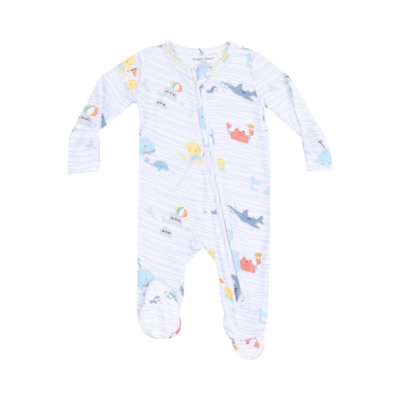 2 Way Zipper Footie – Sea Stripes