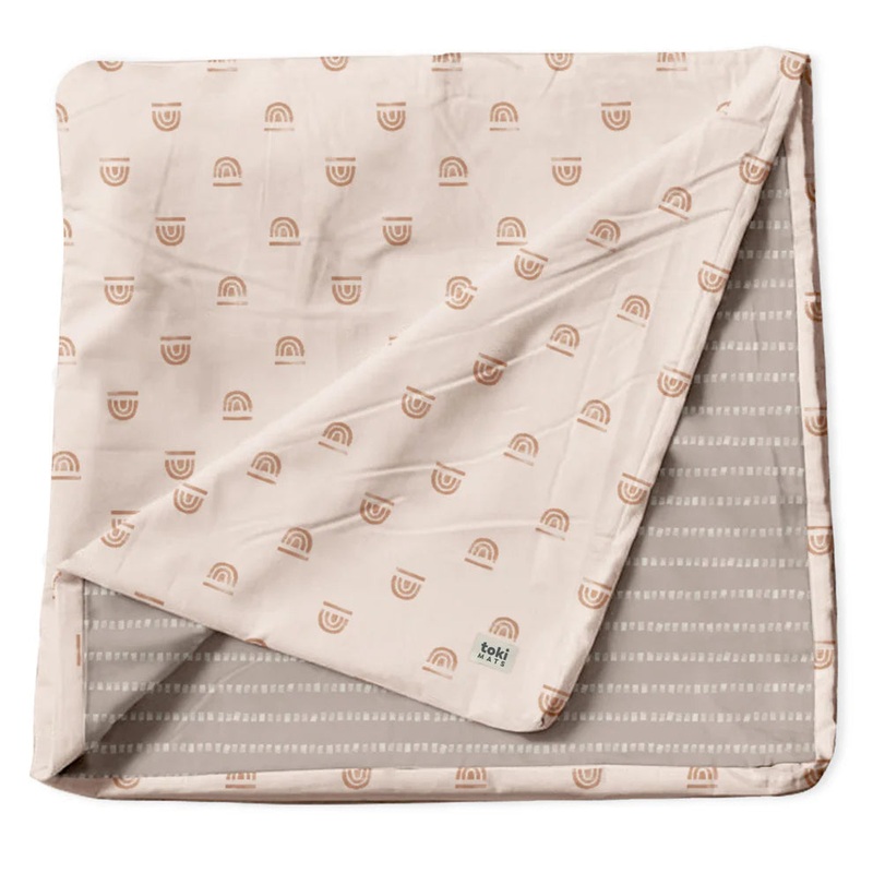 Toki Kids Mega Mat Cover 55″x55″, Rainbow Peach