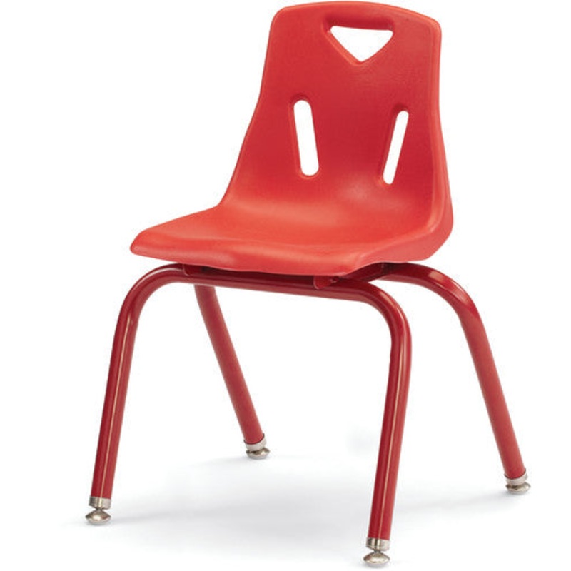 Berries Stacking Chair with Powder-Coated Legs – 14″ Ht – Red