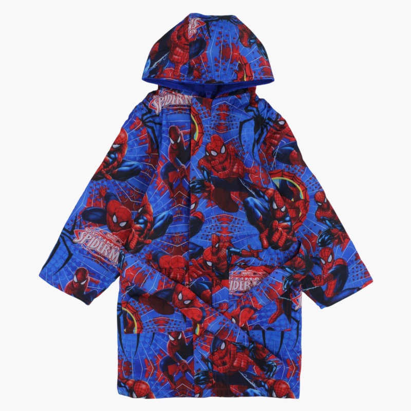 Boys Swim Robe  Blue with Spider-Man Print
