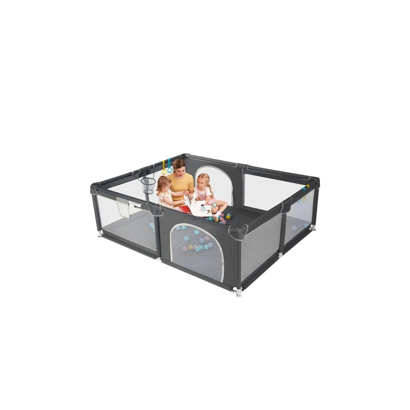 71″x59″ 4-Panel Baby Playpen – Gray (See Description)