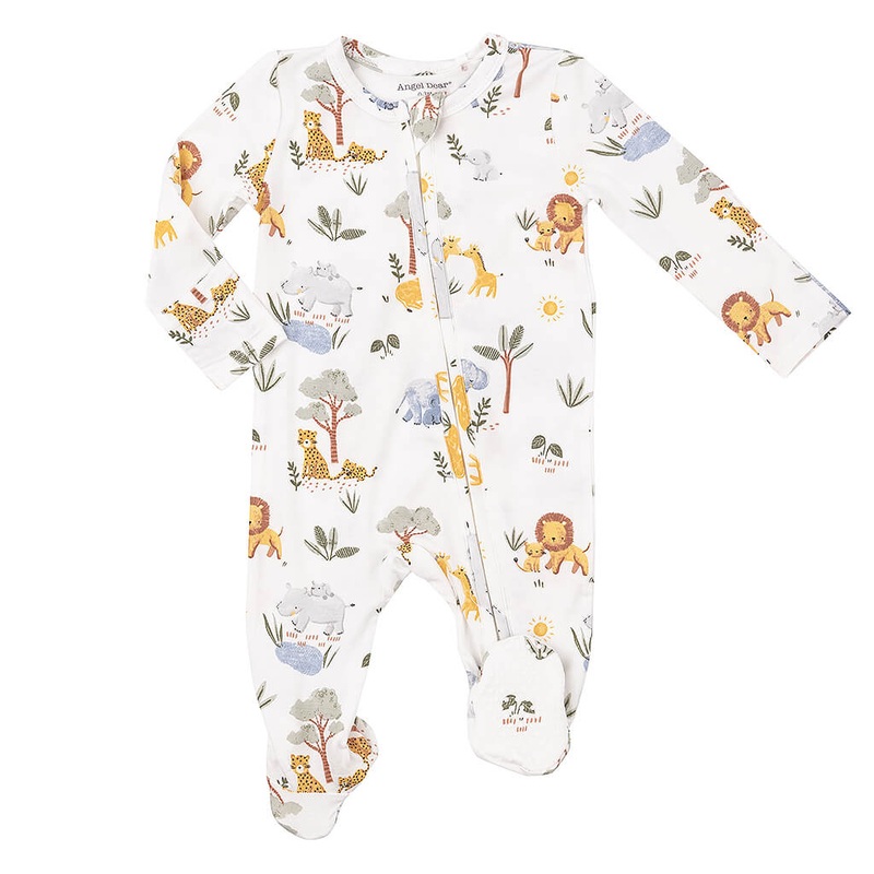 Angel Dear Zipper Footie Painted Safari Animals