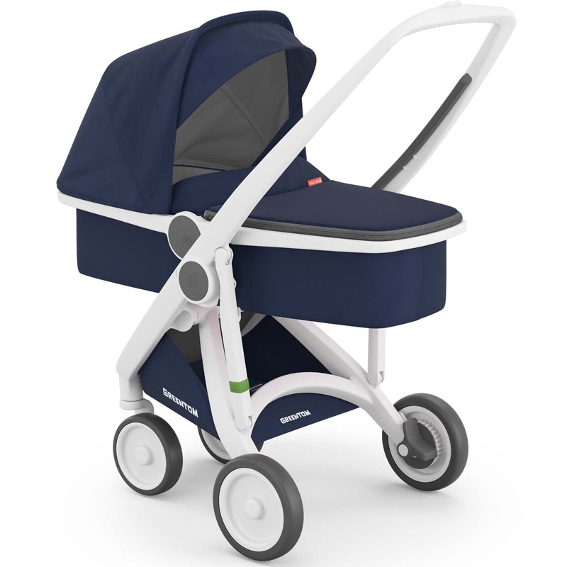 Greentom Carrycot Stroller – White/Blue