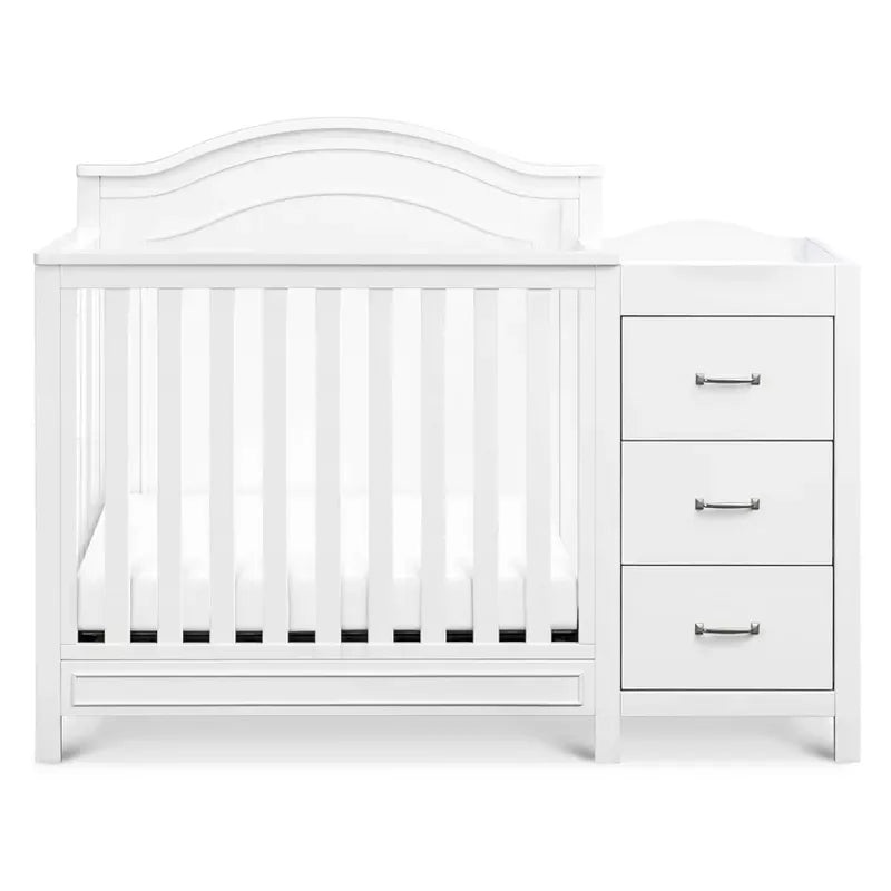 Charlie 4-in-1 Convertible Mini Crib-Changer – White