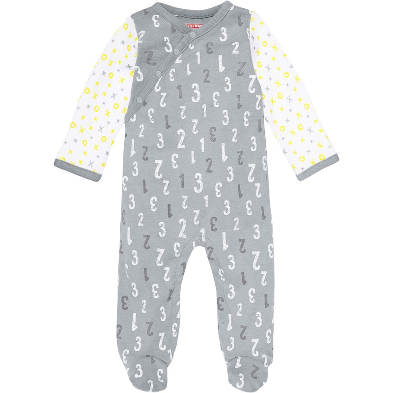 Skip Hop ABC-123 Side Snap Footie – Grey (6 Months)