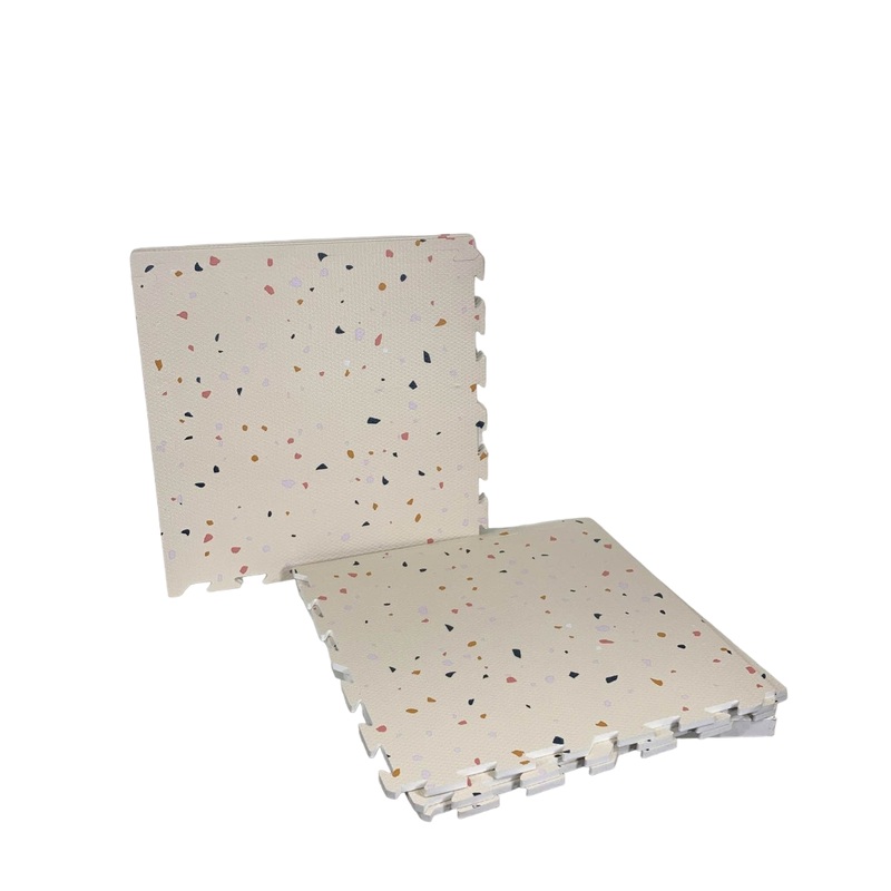 3 Sprouts Foam Play Mat, Terrazzo Palest Pink