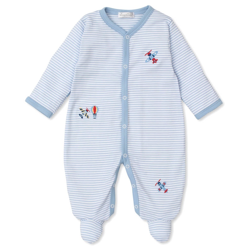 Kissy Kissy Stripe Footie Sky Traffic
