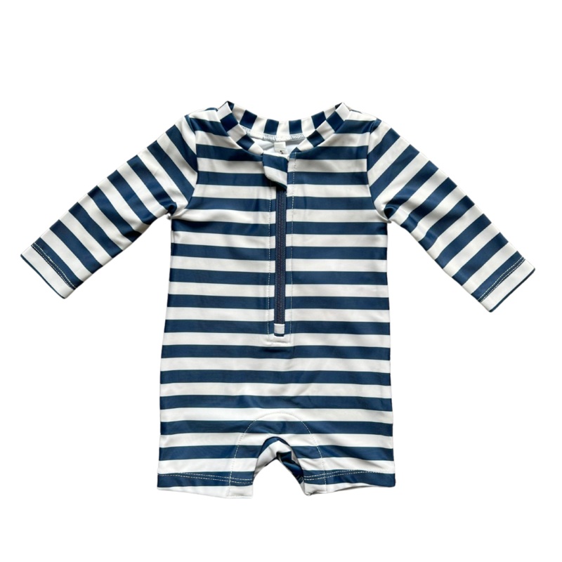 One-Piece Rashguard Swimsuit – Naval Stripe