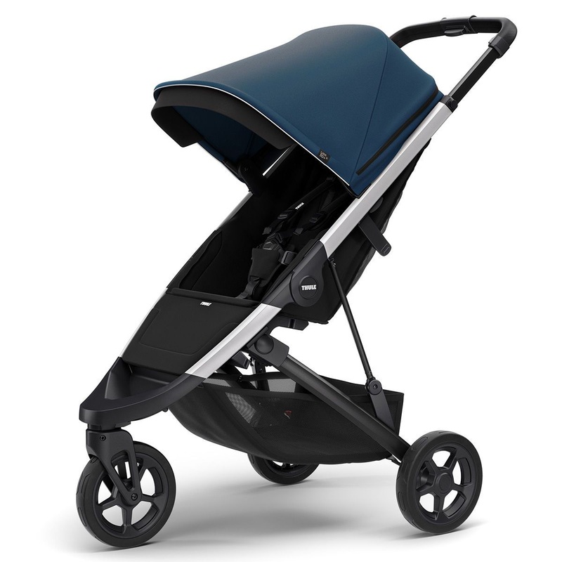 Spring Stroller – Majolica Blue/Aluminium Frame