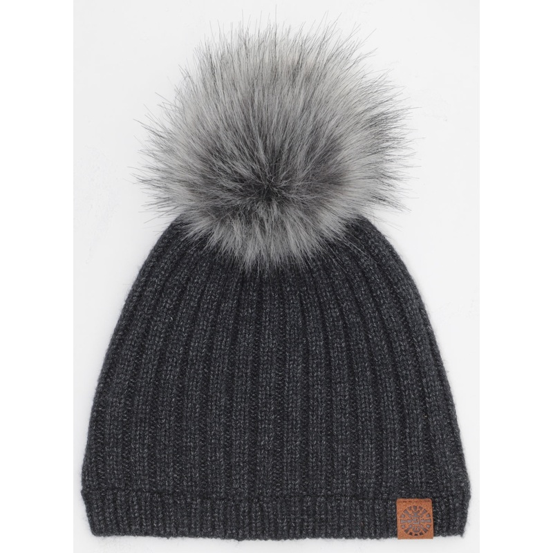 Cashmere Touch Pompom Toque – Black 9-24 mo