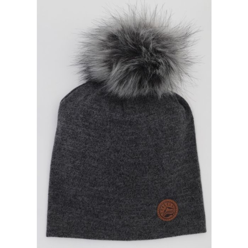 Fine Knit Pompom Beanie – Black Mix 9-24 mo