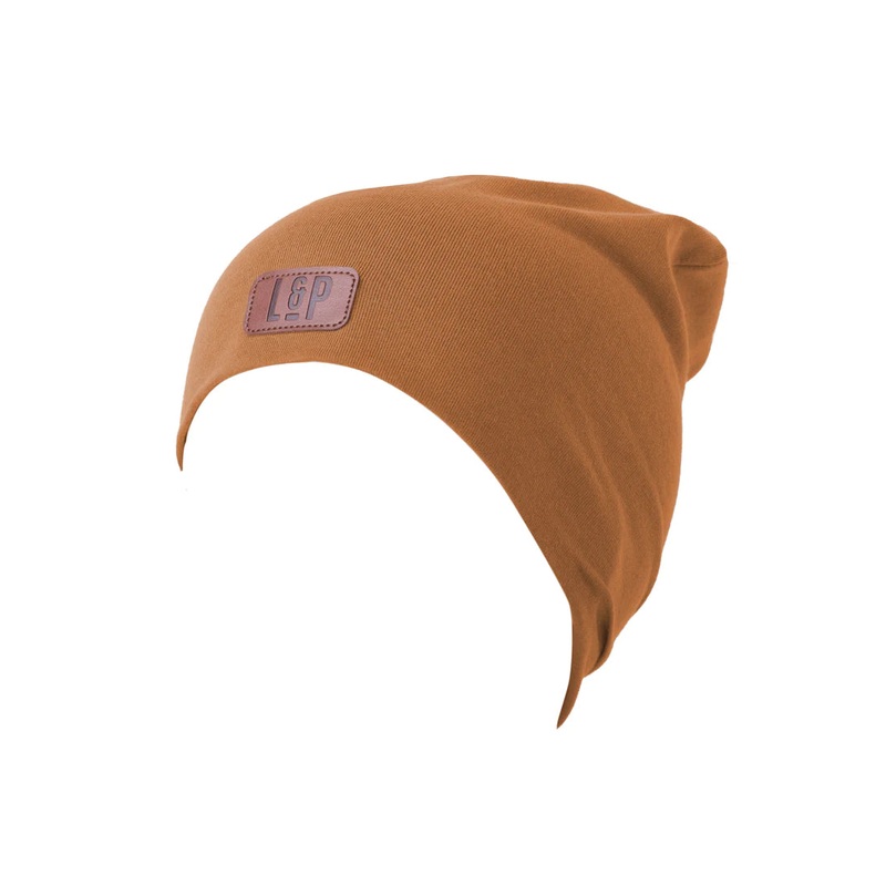 Cotton Slouch Beanie – Caramel 0-3mo