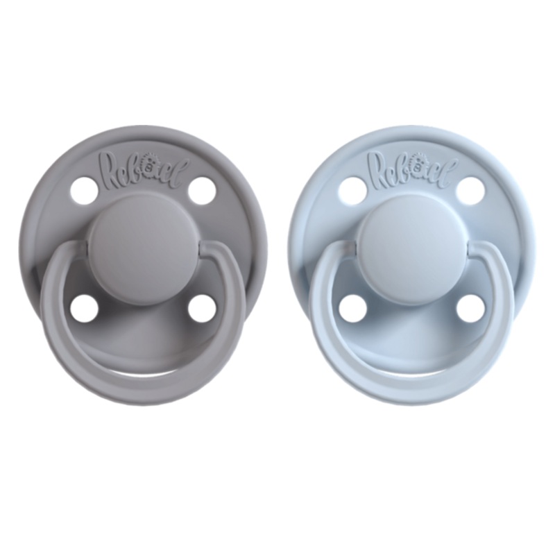 Natural Rubber Pacifier (2pk) – Pewter / Tiny Sky 0-6 mo