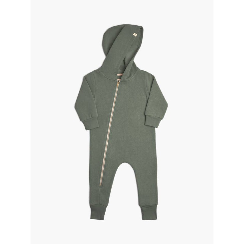 Plush Biker Romper – Thyme 0-3 m