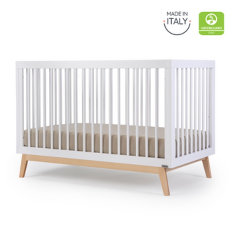 Soho 3-in-1 Convertible Crib – White/Natural