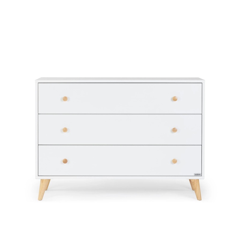 Austin 3-Drawer Dresser – White/Natural