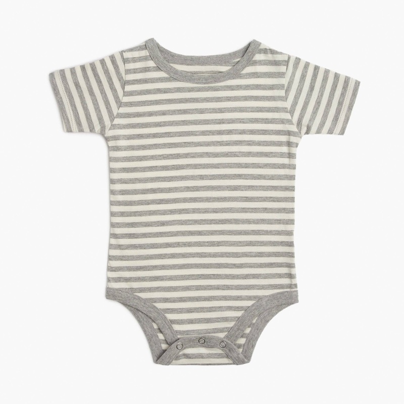 Cloud Short Sleeve Onesie – Heather Grey Stripe 0-3mo