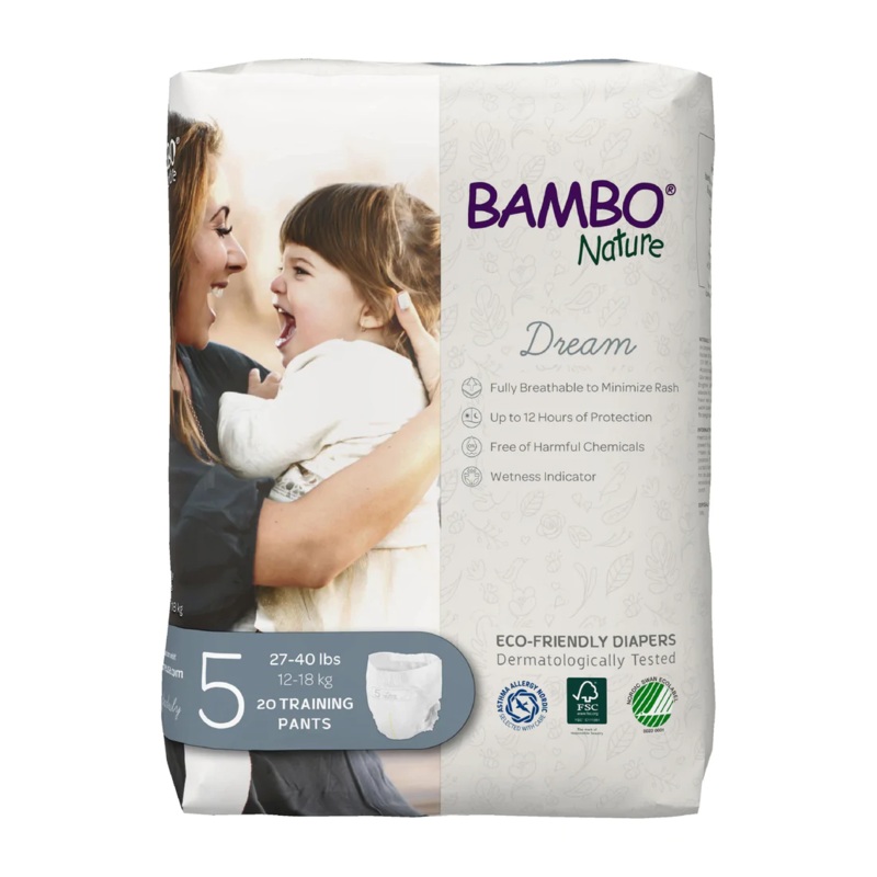 DREAM Eco-Friendly Disposable Training Pants – Size 5 – 26.5-44 lbs (20ct)