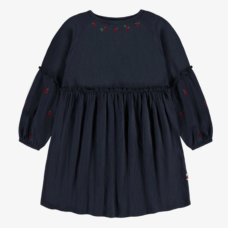 Embroidered Raglan Dress – Navy 3