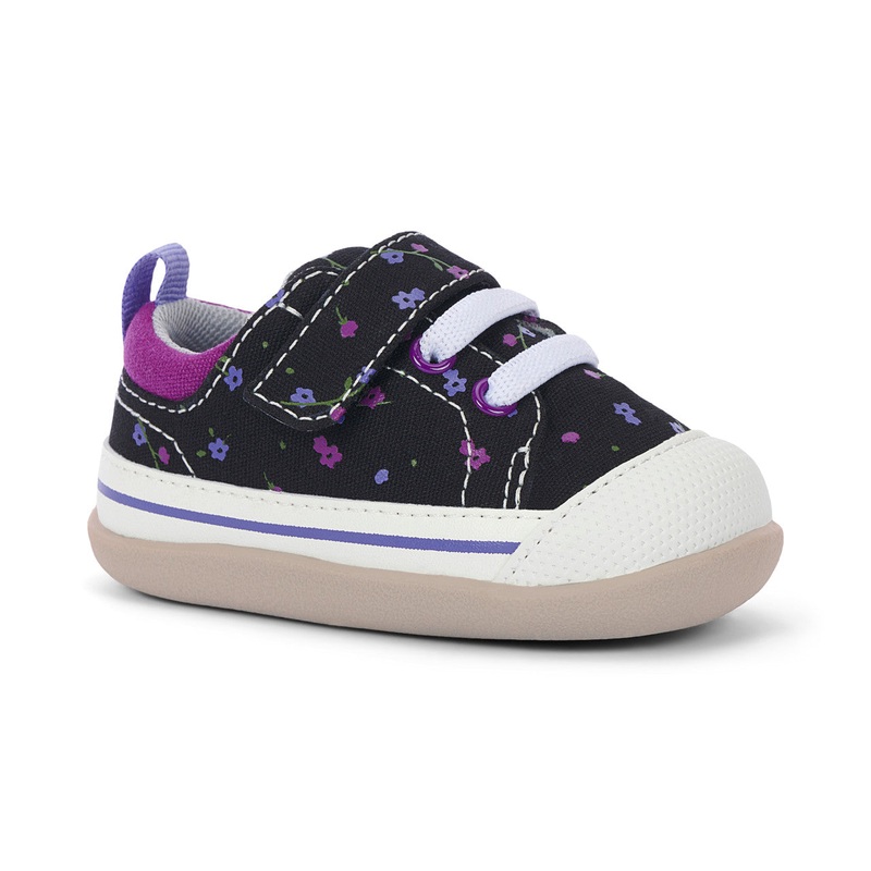 Stevie II First Walker – Black Floral 3