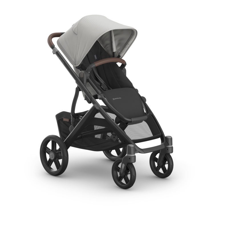 Vista V3 Stroller – SAVANNAH (Pearl Grey Jacquard/Carbon Frame/Chestnut Leather)