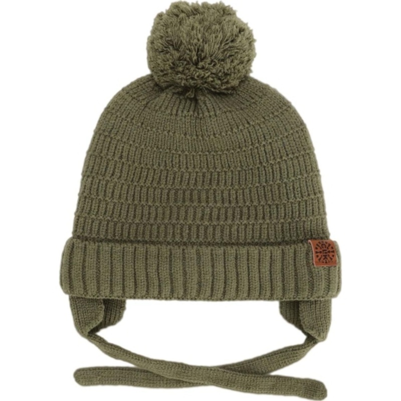 Cashmere-Feel Knit Winter Hat – Olive 18-3 Y