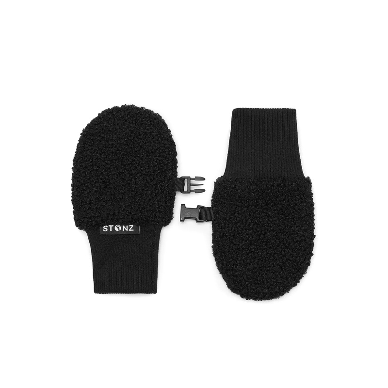 Fleece Mittens – Black 0-12 mo
