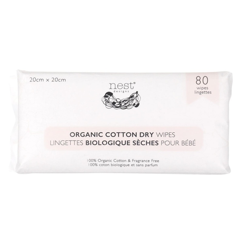 Organic Cotton Dry Baby Wipes (80 pk)