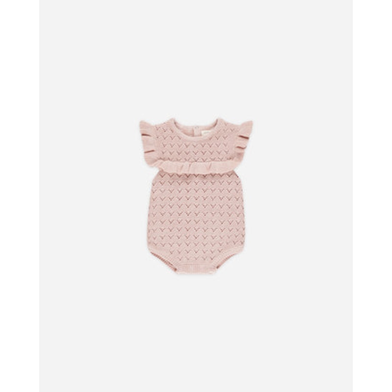Pointelle Ruffle Romper – Bubblegum 0-3