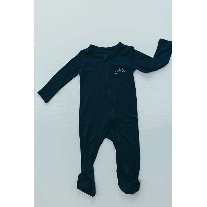 Bamboo Footed Sleeper – Navy 0-3M