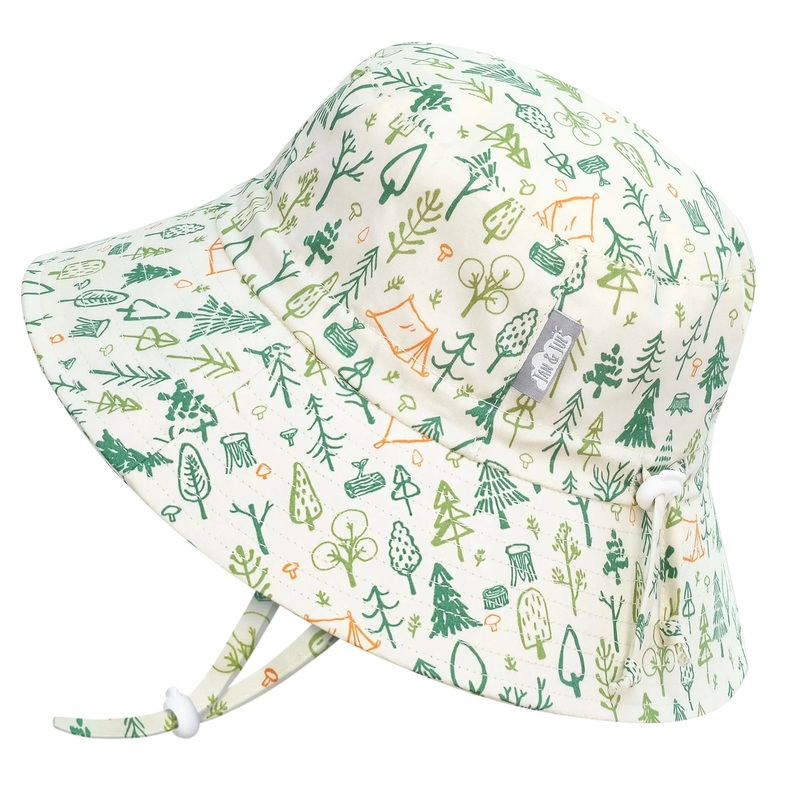 Grow With Me UPF 50+ Cotton Bucket Hat – Camp Grove S (0-6mo)