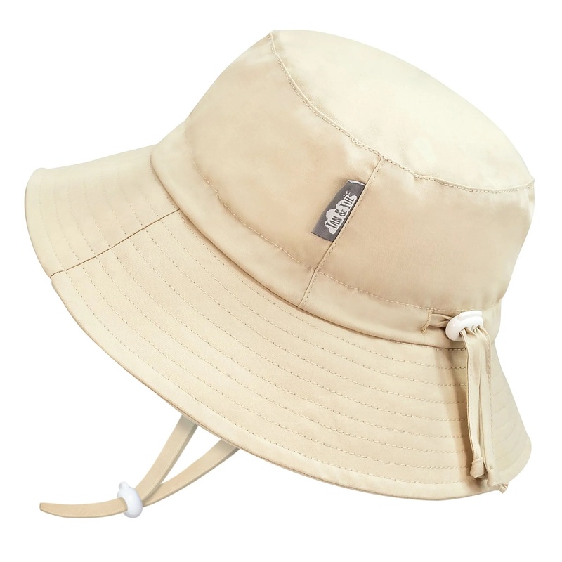 Grow With Me UPF 50+ Cotton Bucket Hat – Sand S (0-6mo)