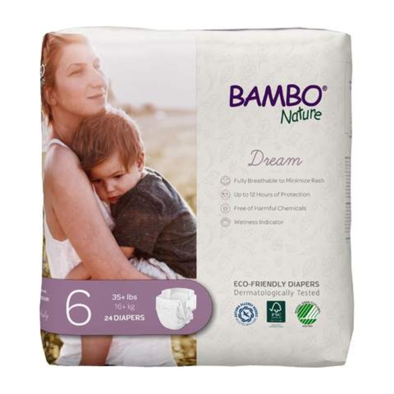 DREAM Eco-Friendly Disposable Diapers – Size 6 – 35-66 lbs (22ct)