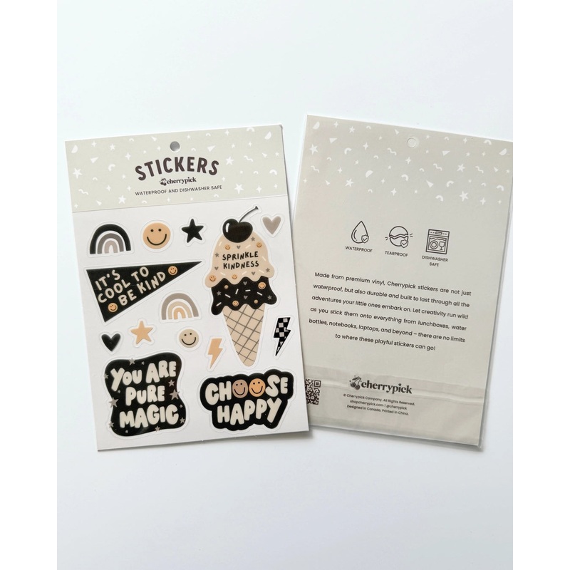 Kindness Waterproof Sticker Sheet Neutral