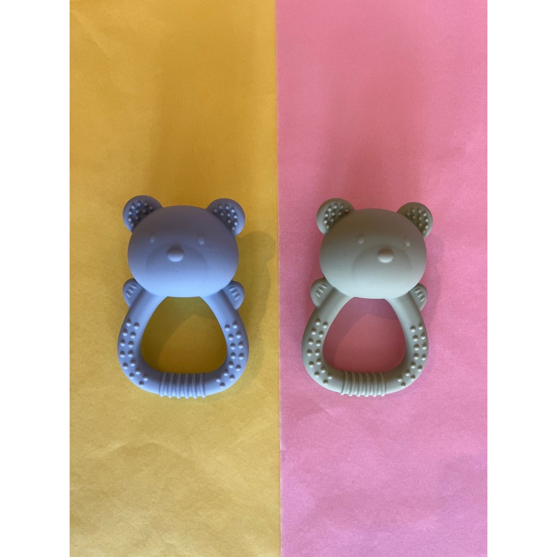 Rattle Chew Silicone Teether – Bear Mint